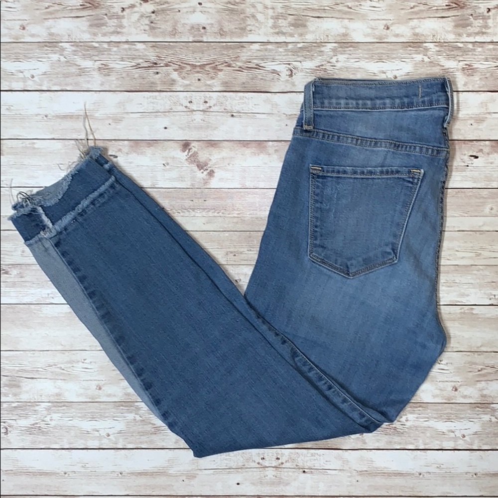 Flying Monkey Distressed Skinny Jeans Raw Hem